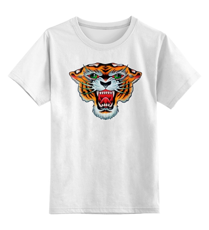 Детская футболка классическая унисекс Printio Tiger old school