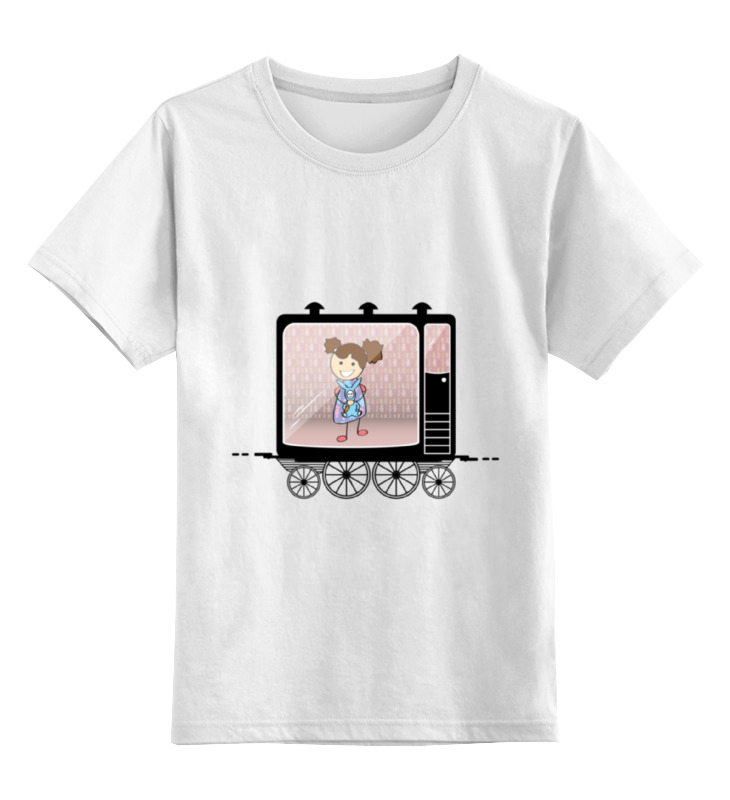 Детская футболка классическая унисекс Printio Девочка в вагоне поезда