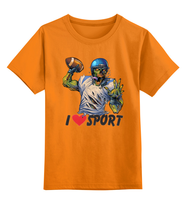 Детская футболка классическая унисекс Printio Зомби спорт - я люблю спорт