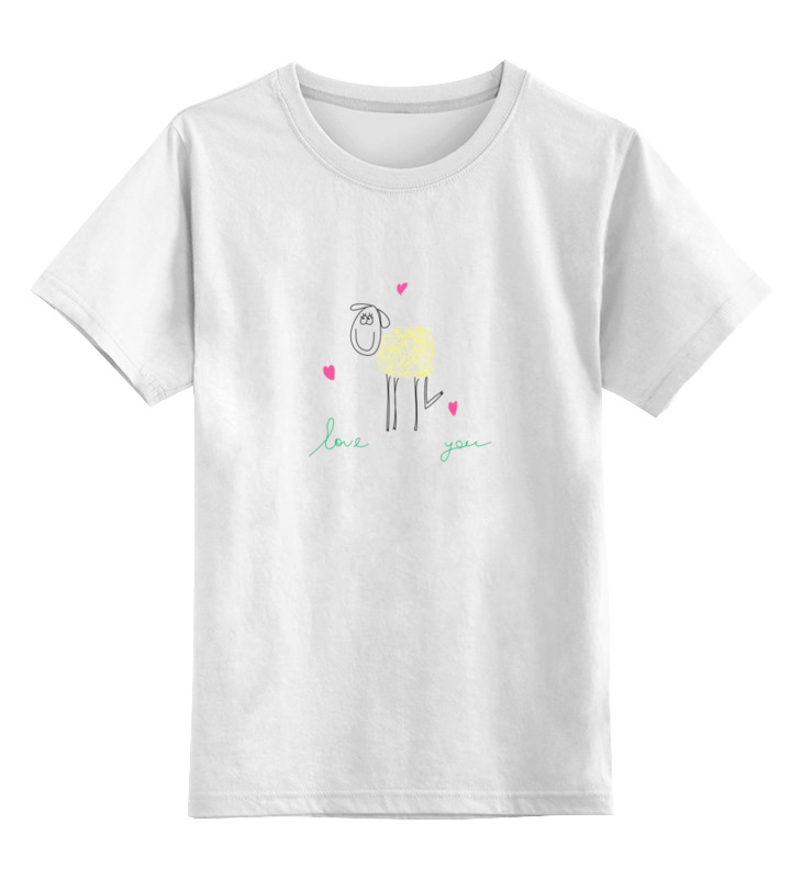 Детская футболка классическая унисекс Printio Влюбленная овечка