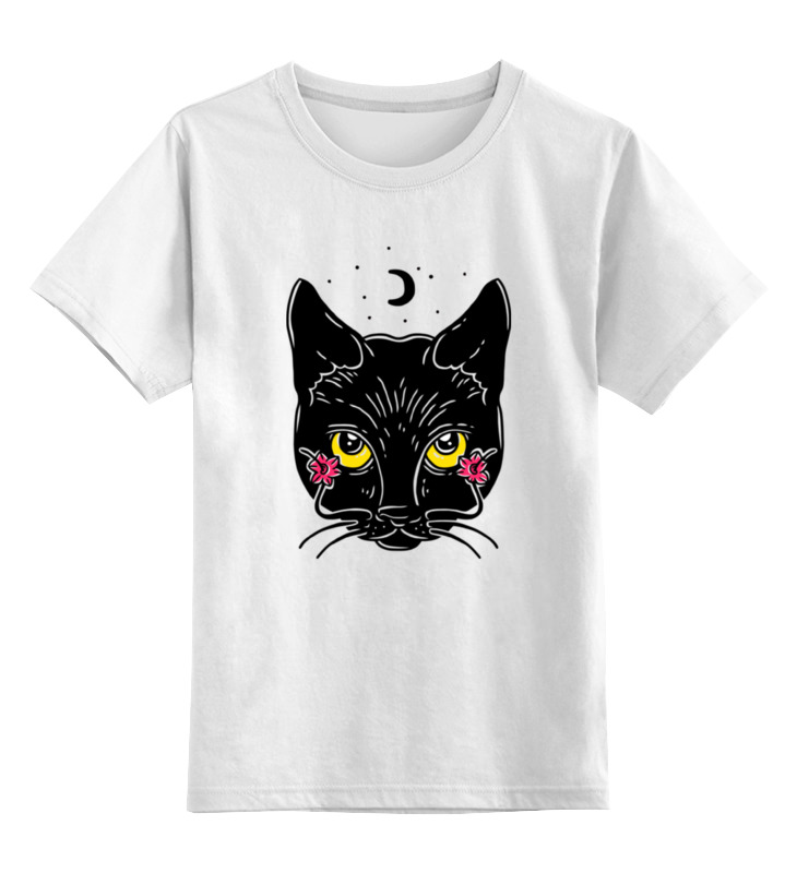 Детская футболка классическая унисекс Printio Черная кошка