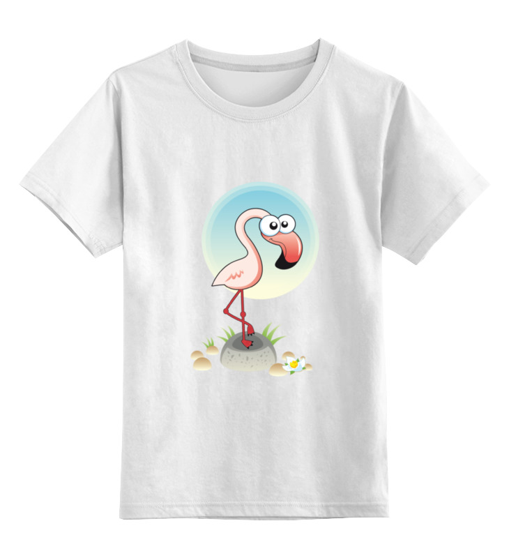 Детская футболка классическая унисекс Printio Розовый фламинго
