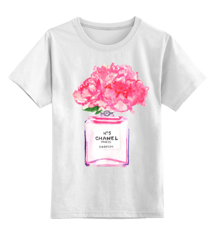 Детская футболка классическая унисекс Printio Флакон цветочных духов
