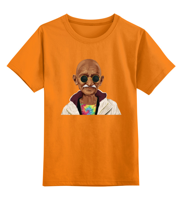 Детская футболка классическая унисекс Printio Ганди хипстер