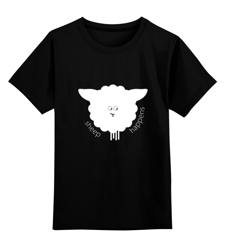 Детская футболка классическая унисекс Printio Round sheep black