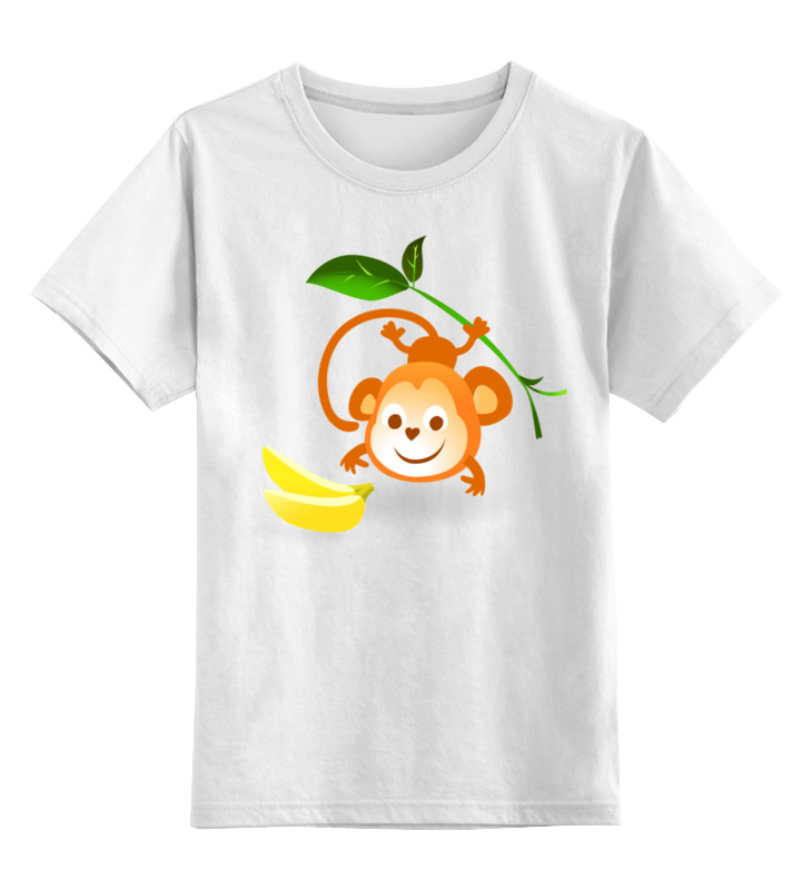 Детская футболка классическая унисекс Printio Обезьянка с бананами