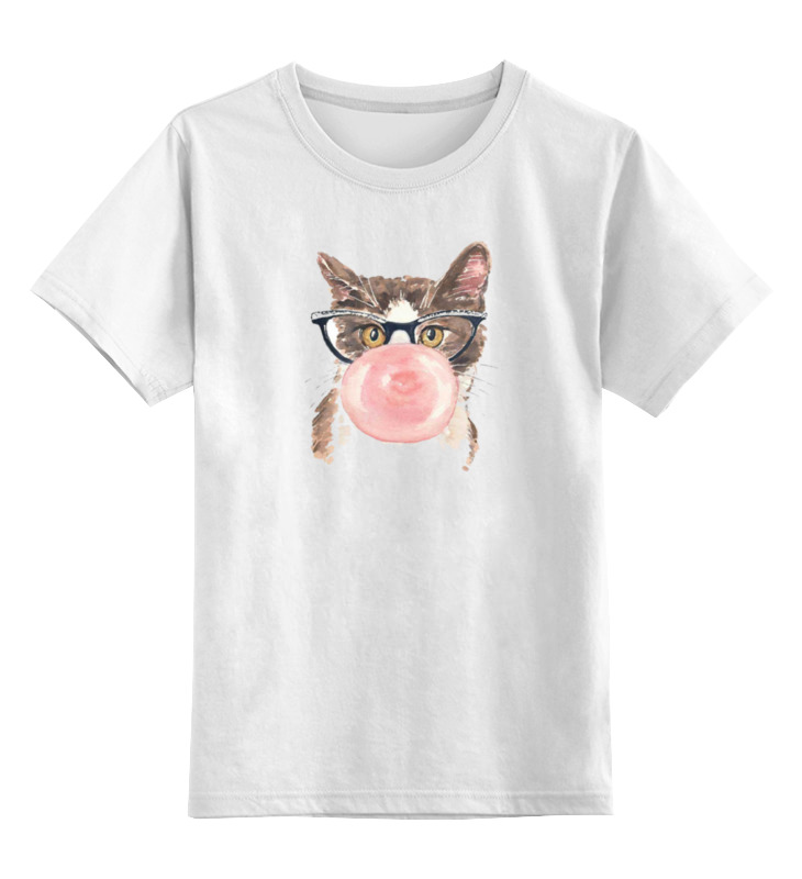 Детская футболка классическая унисекс Printio Забавная кошка