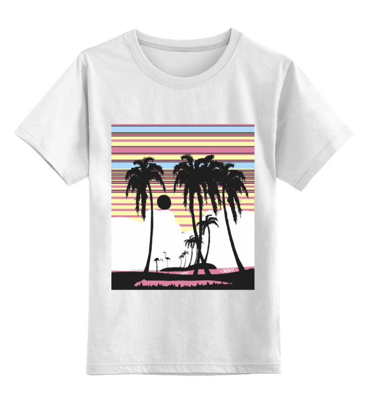 Детская футболка классическая унисекс Printio Пальмы, песок и вода