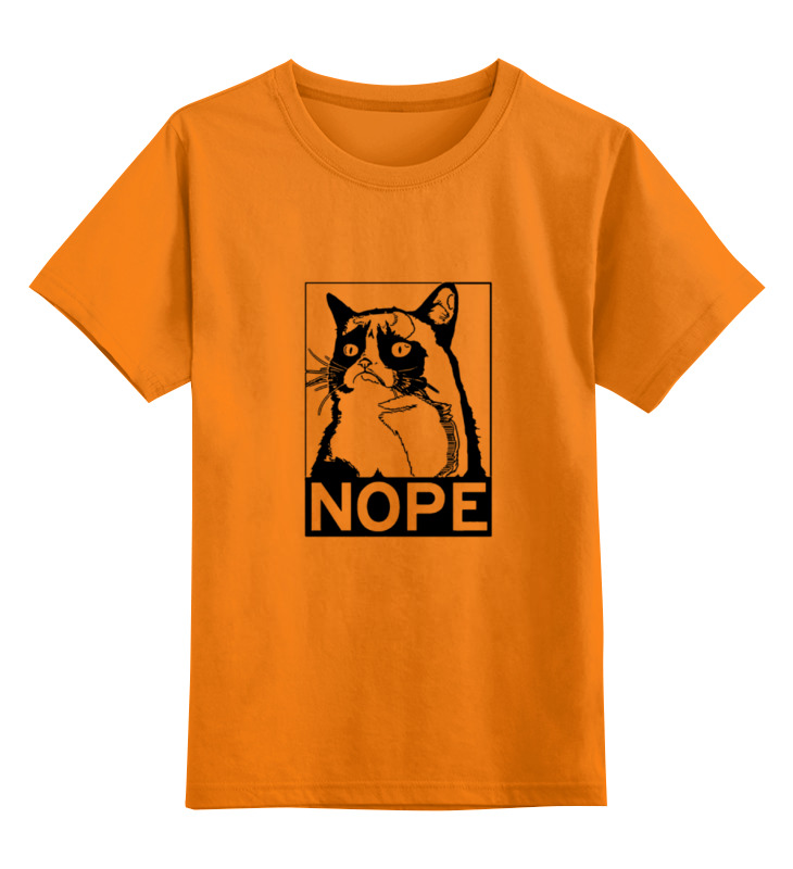 Детская футболка классическая унисекс Printio Сердитый котик / grumpy cat (штамп)