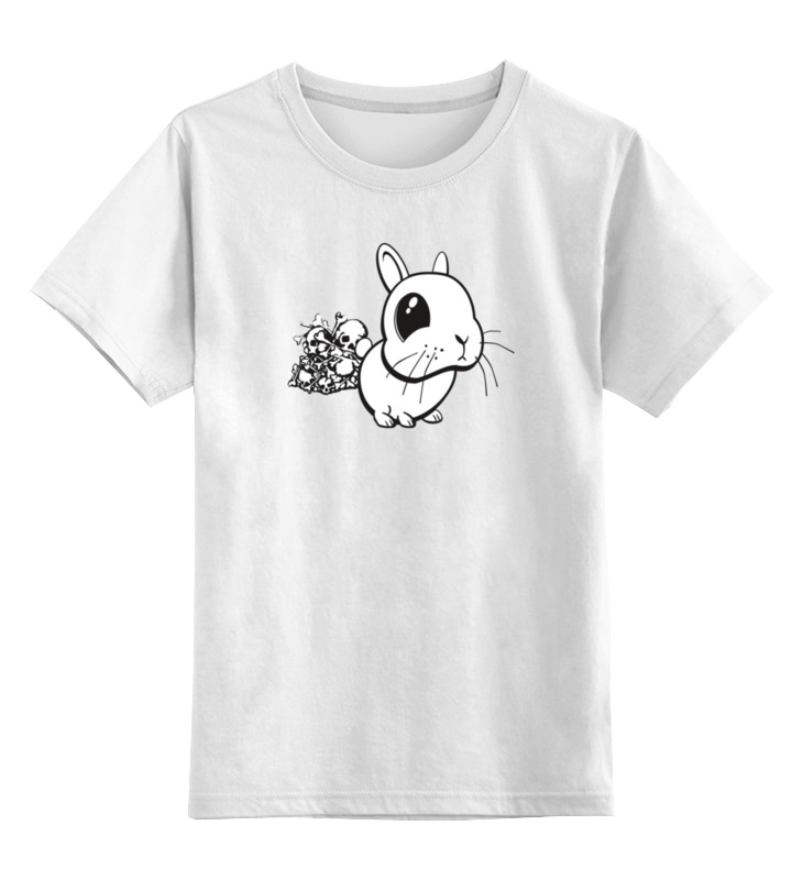 Детская футболка классическая унисекс Printio Кролик с черепами