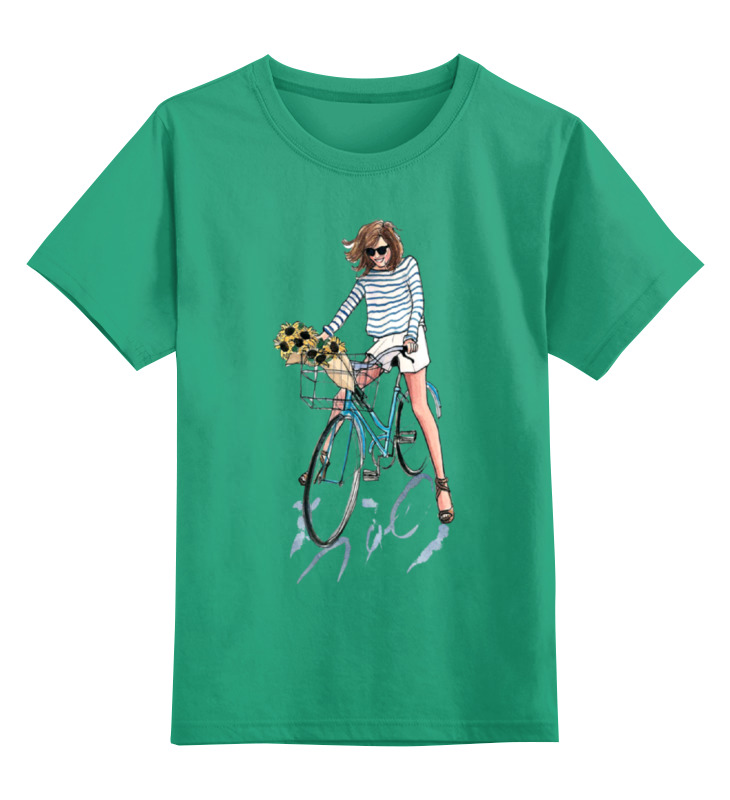 Детская футболка классическая унисекс Printio Девушка с цветами