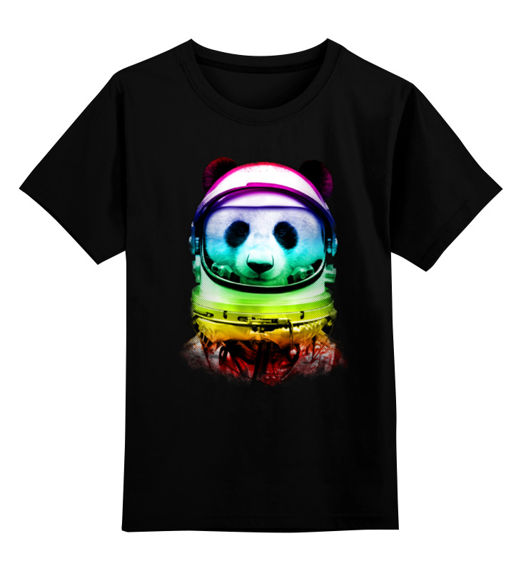 Детская футболка классическая унисекс Printio Панда космонавт