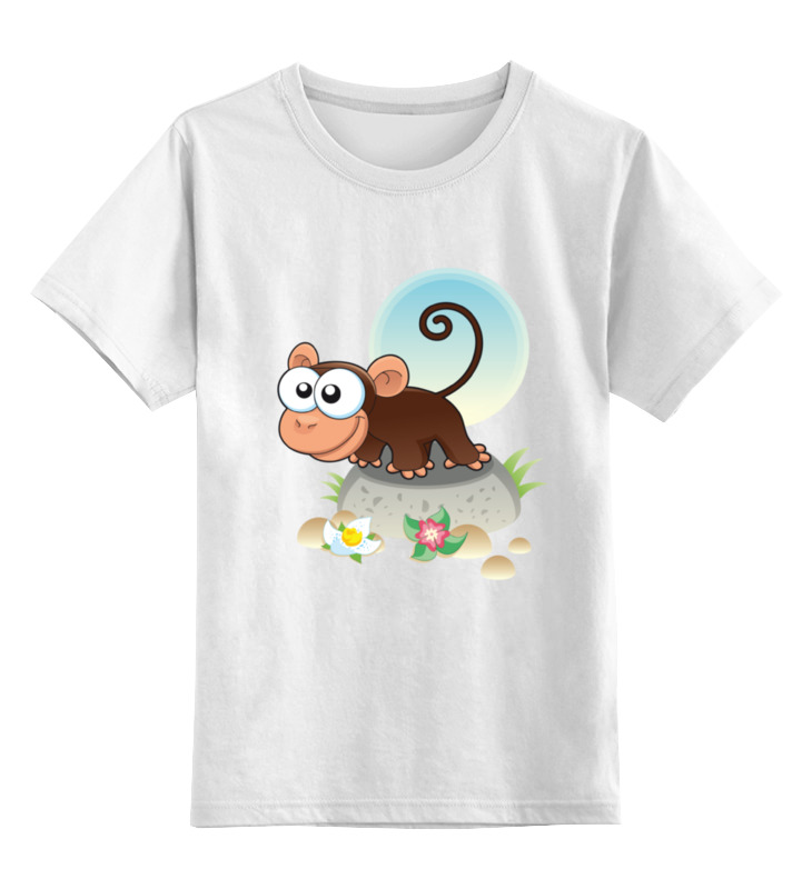 Детская футболка классическая унисекс Printio Любопытная мартышка