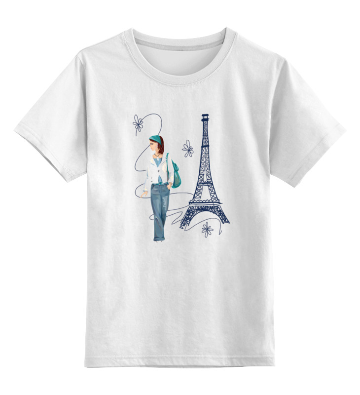 Детская футболка классическая унисекс Printio Парижанка