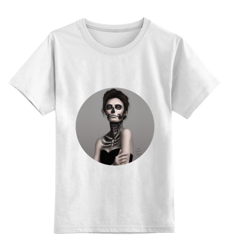 Детская футболка классическая унисекс Printio Девушка скелет