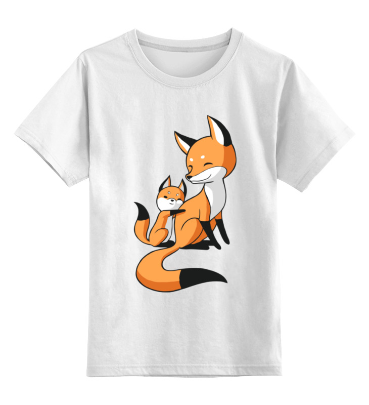 Детская футболка классическая унисекс Printio Две лисички (fox)