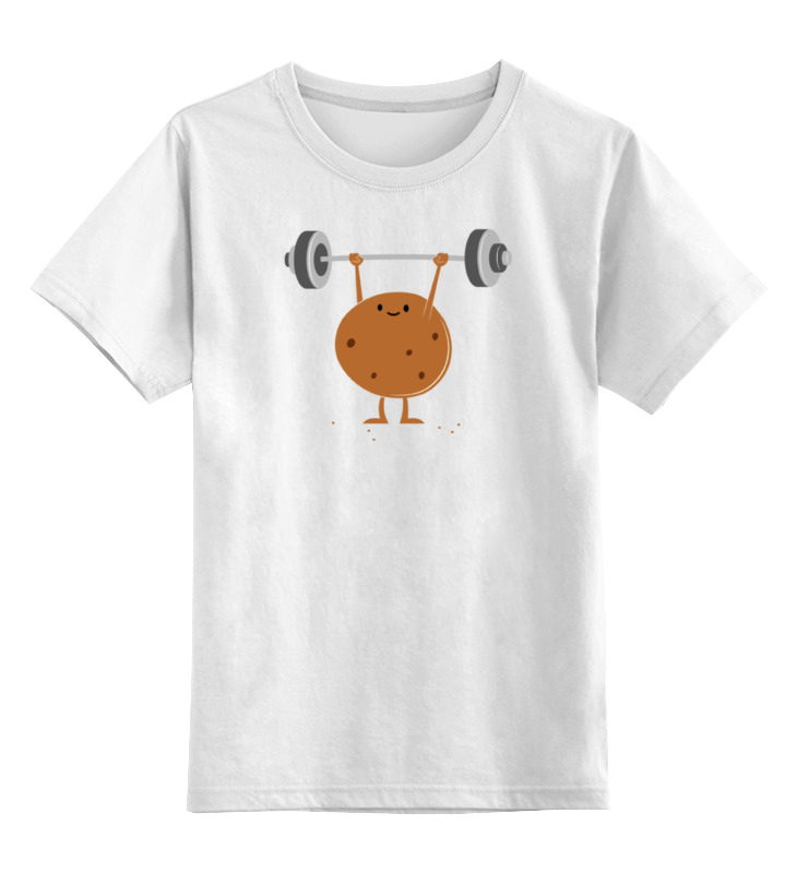 Детская футболка классическая унисекс Printio Печенько со штангой