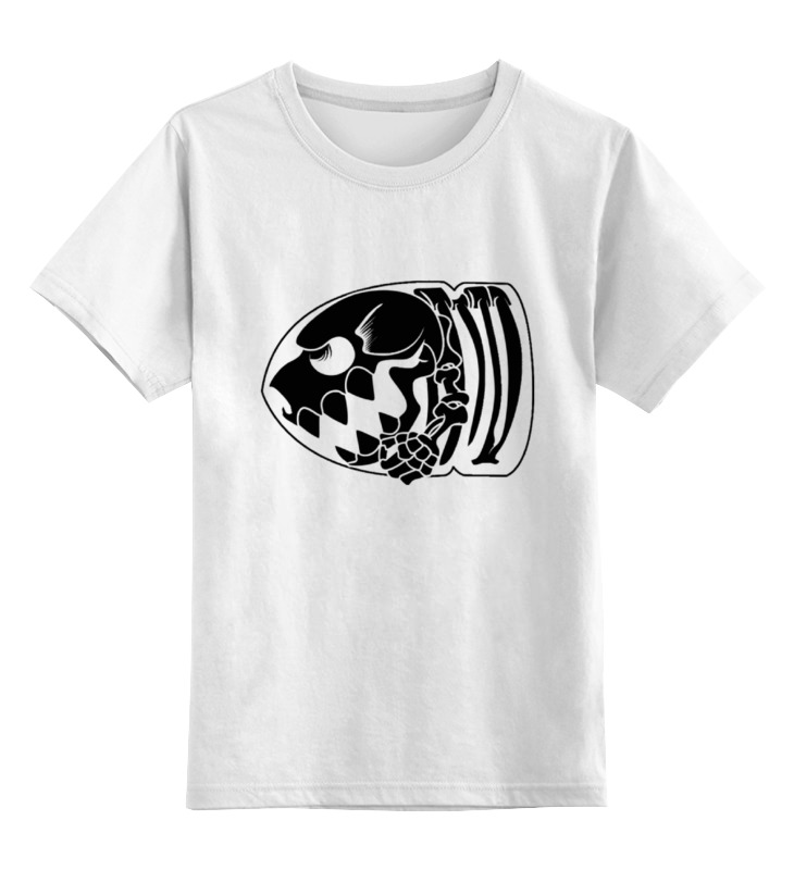 Детская футболка классическая унисекс Printio Скелет пули