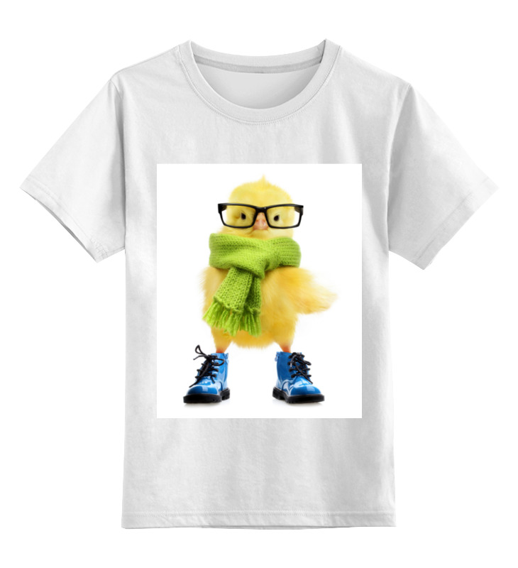 Детская футболка классическая унисекс Printio Модный цыпленок