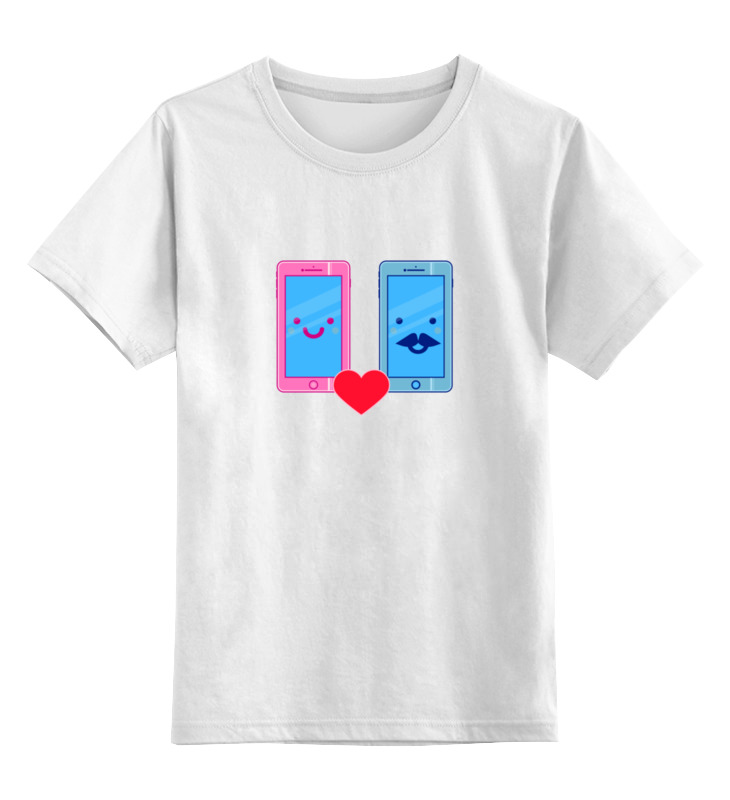 Детская футболка классическая унисекс Printio Телефоны влюблены