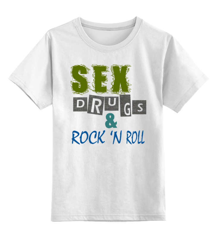 Детская футболка классическая унисекс Printio Sex,drugs and rock n roll