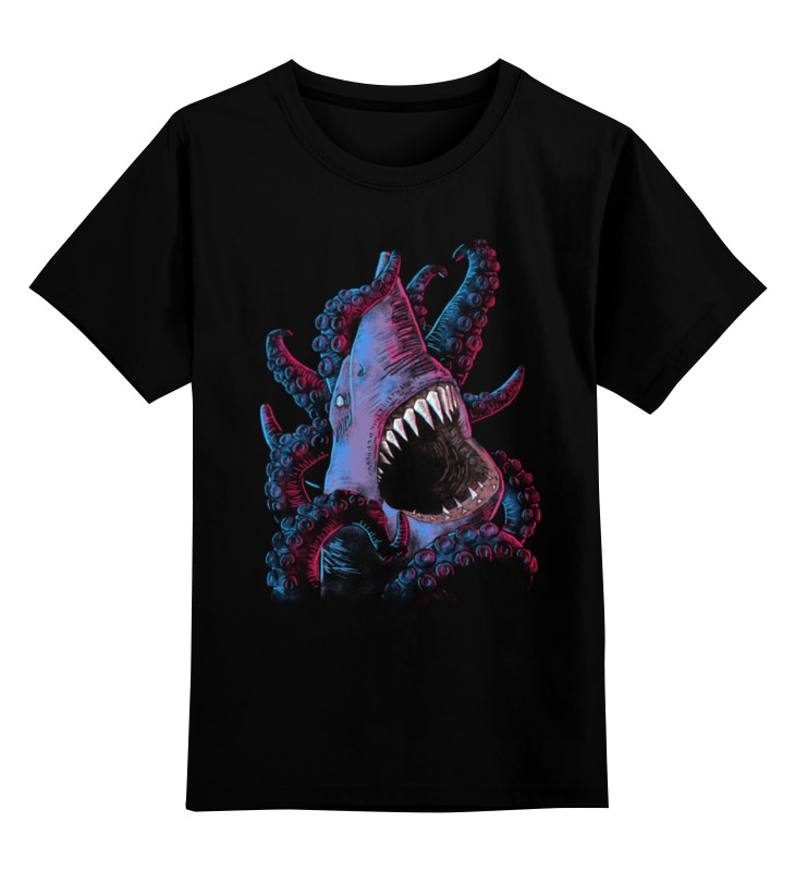 Детская футболка классическая унисекс Printio Акула vs осьминог