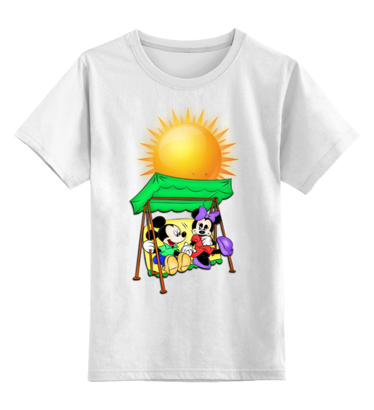 Детская футболка классическая унисекс Printio Микки маусы на качелях