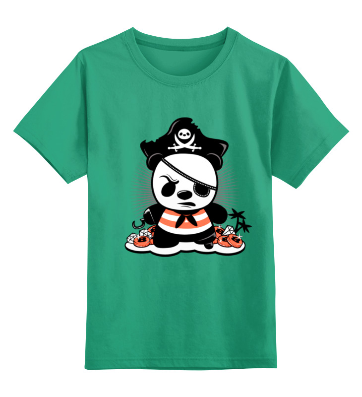 Детская футболка классическая унисекс Printio Панда пират