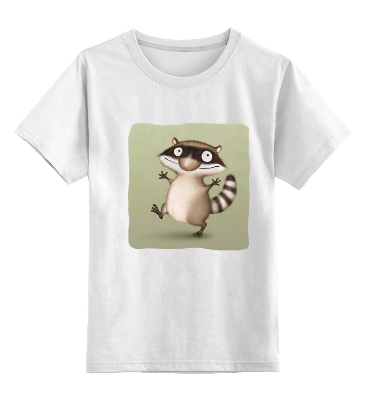 Детская футболка классическая унисекс Printio Крошка енот