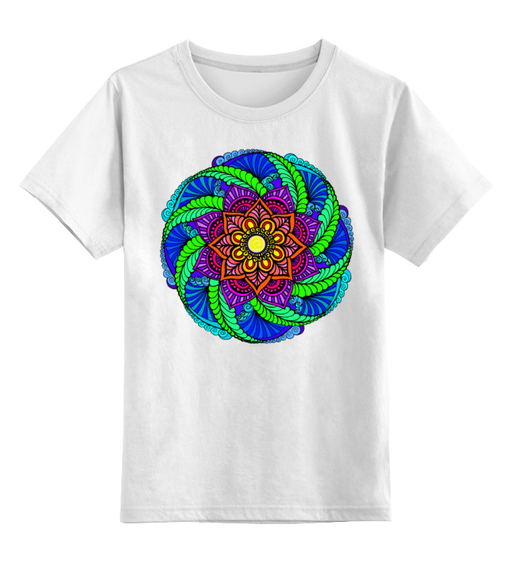 Детская футболка классическая унисекс Printio Яркий цветок в стиле мехенди