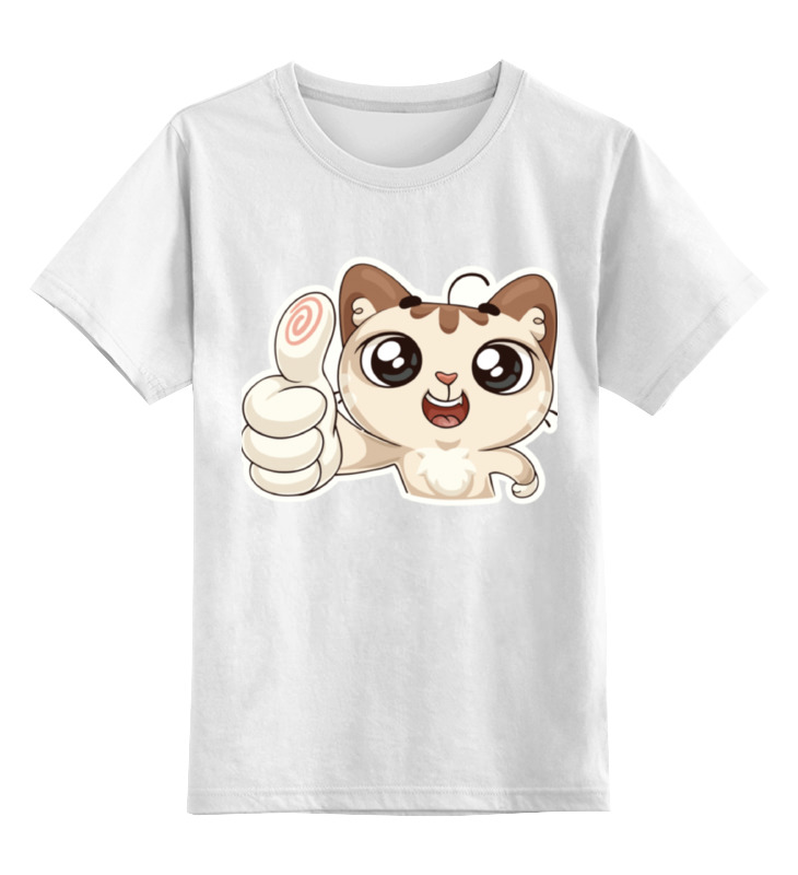 Детская футболка классическая унисекс Printio Вк стикер котик