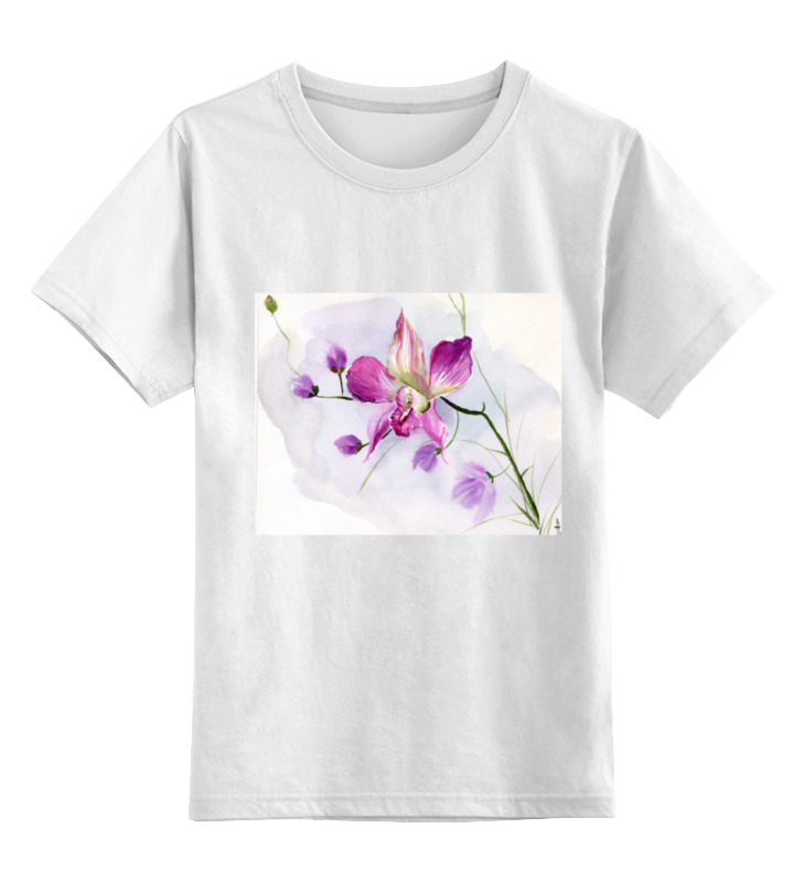 Детская футболка классическая унисекс Printio Розовая орхидея