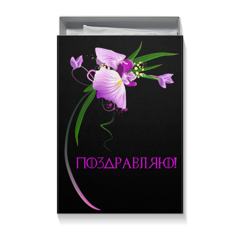 Коробка для футболок Printio Черная с орхидеей