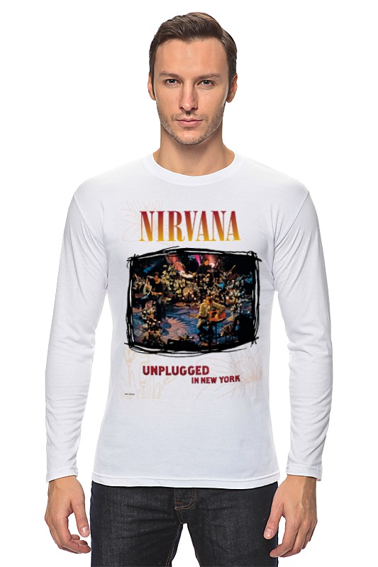 Лонгслив Printio Nirvana unplagged album t-shirt