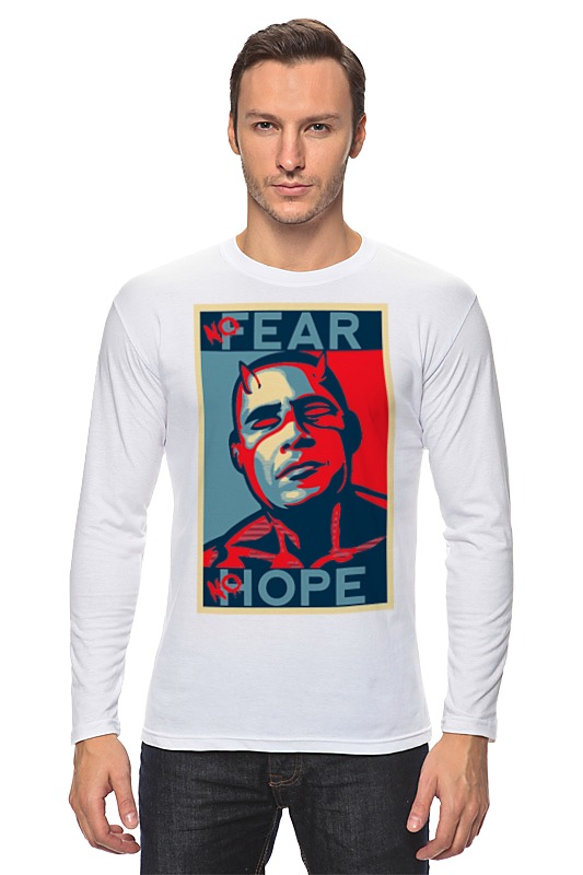 Лонгслив Printio Обама - no hope