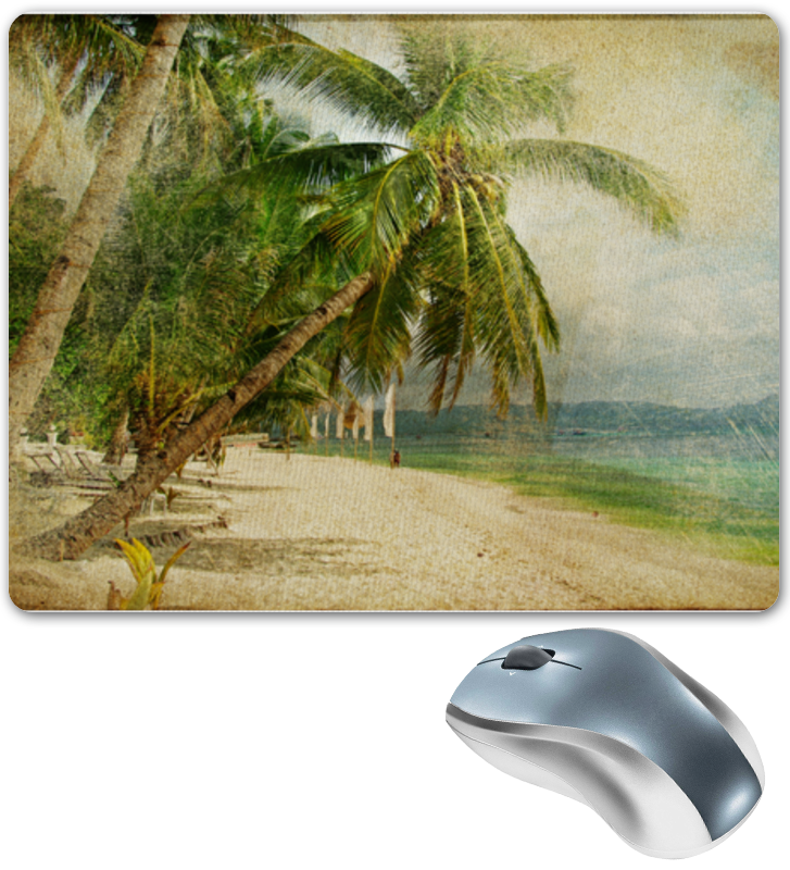 Коврик для мышки Printio Песочный пляж и океан с пальмой
