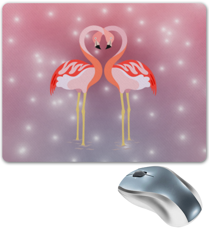 Коврик для мышки Printio Влюбленные фламинго