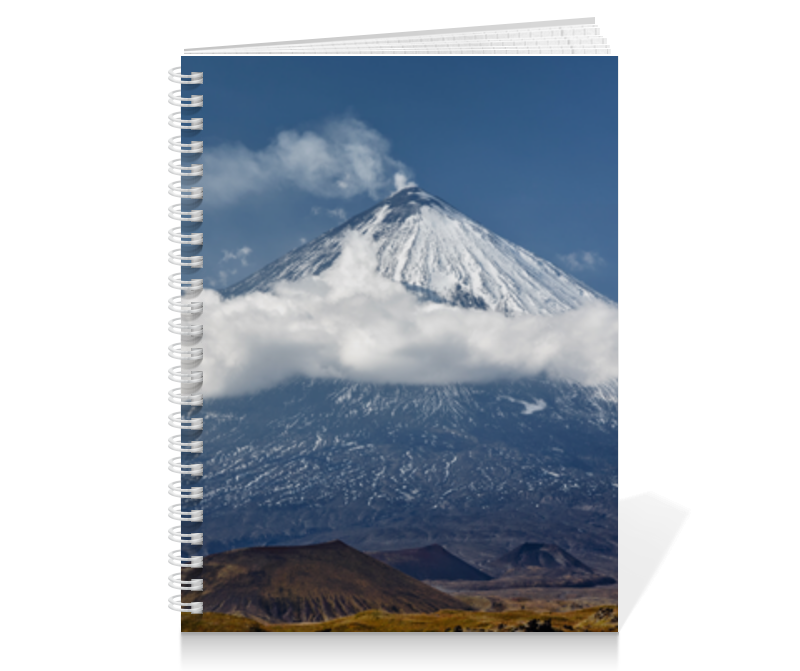 Тетрадь на пружине Printio Камчатка, осенний пейзаж, извержение вулкана