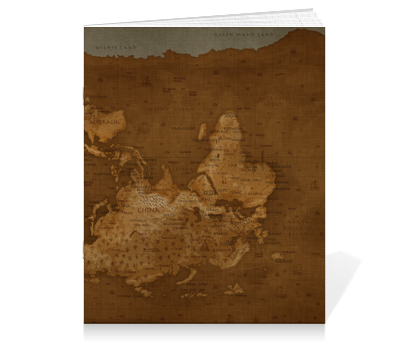 Тетрадь на скрепке Printio Карта мира