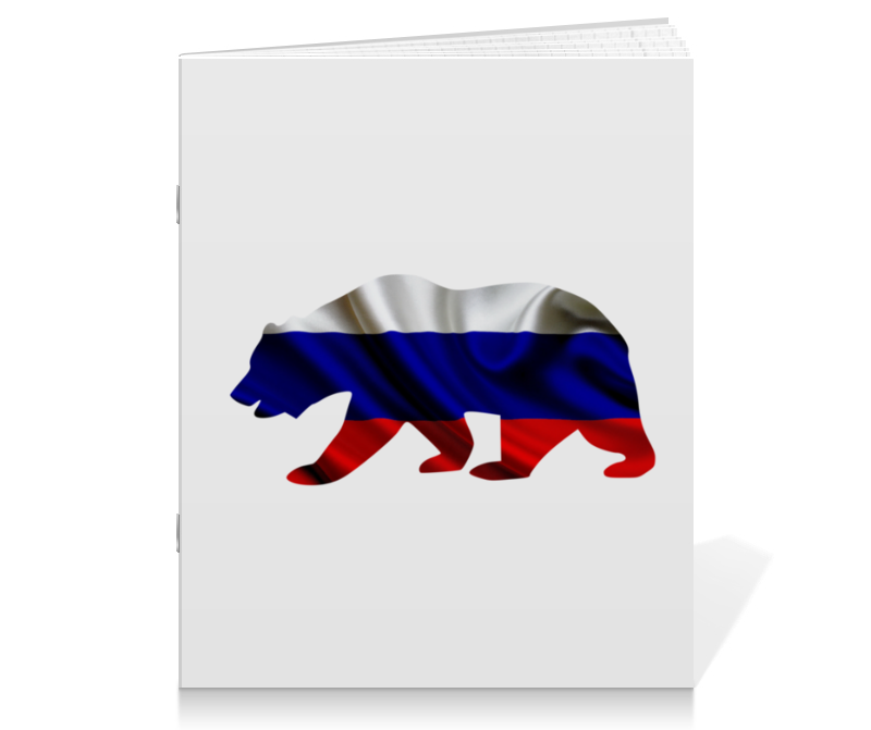 Тетрадь на скрепке Printio Русский медведь