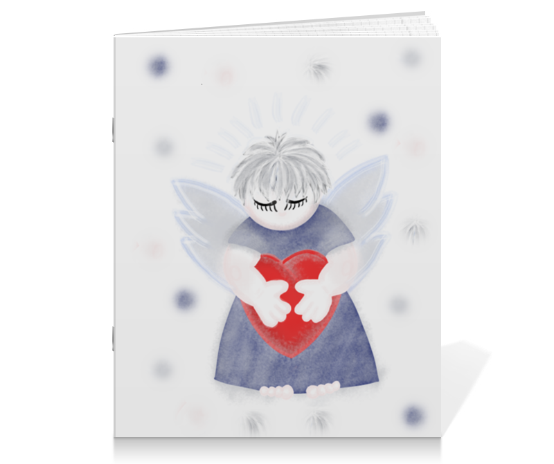 Тетрадь на скрепке Printio Маленький сердечный ангел