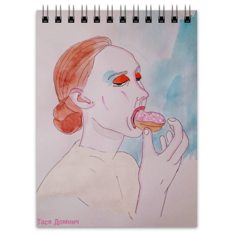 Блокнот Printio Девушка, поедающая пончик