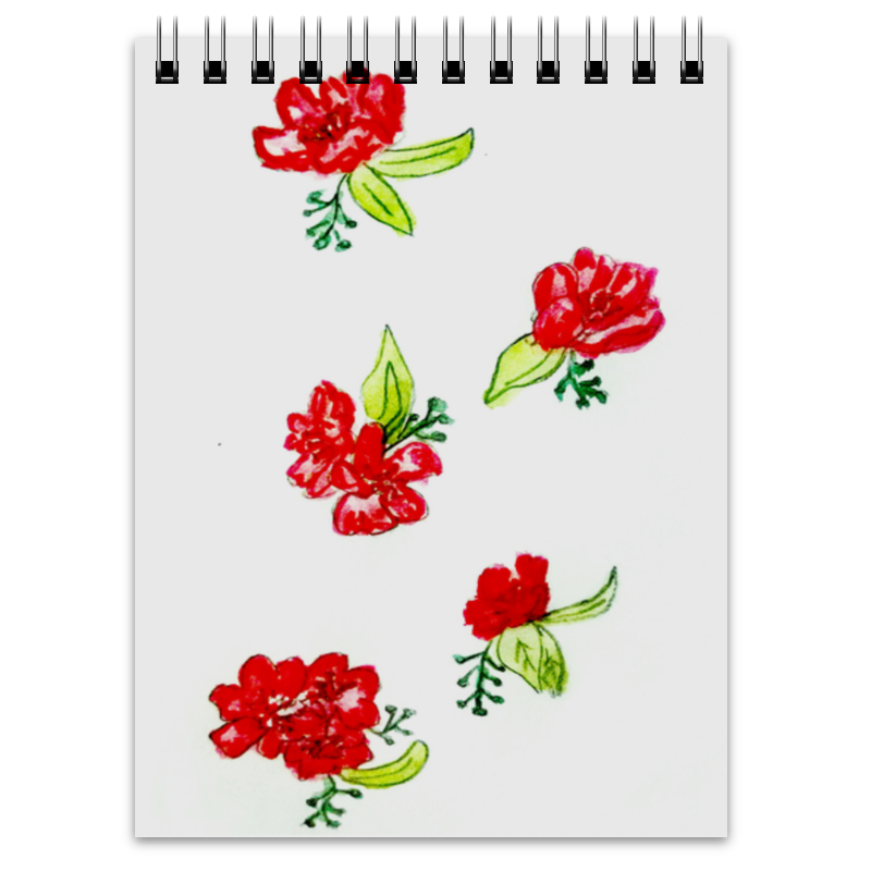 Блокнот Printio Блокнот красные цветы