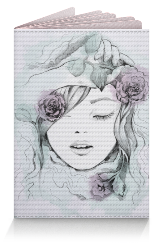 Обложка для паспорта Printio Красивая девушка с цветами