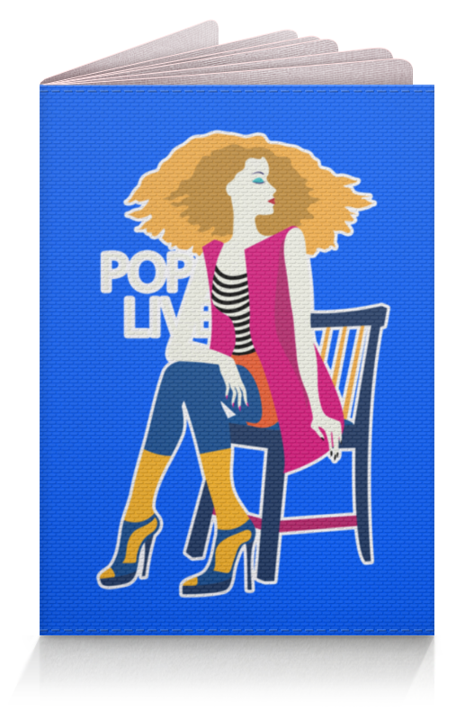 Обложка для паспорта Printio Поп арт дизайн. красивая девушка в полосатой майке