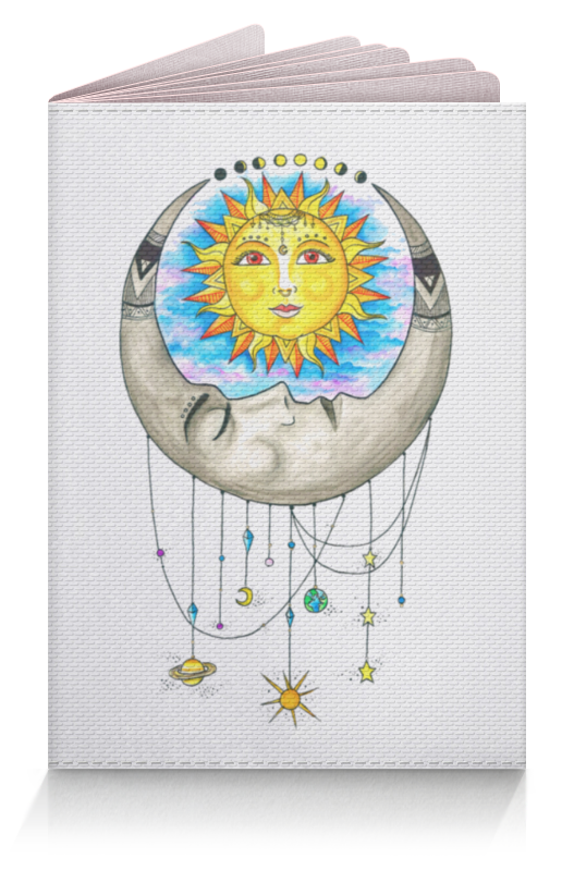 Обложка для паспорта Printio Луна и солнце