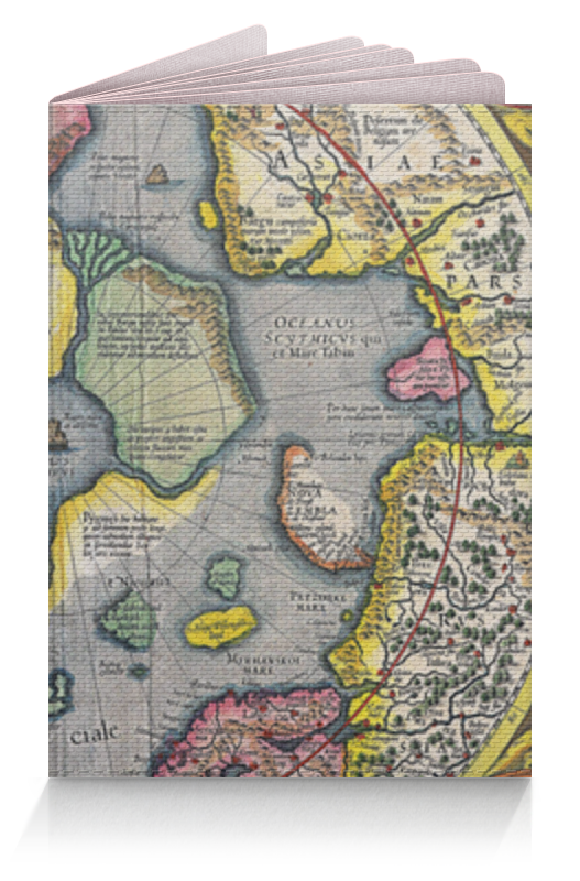 Обложка для паспорта Printio Mercator hondius map of the arctic -1628
