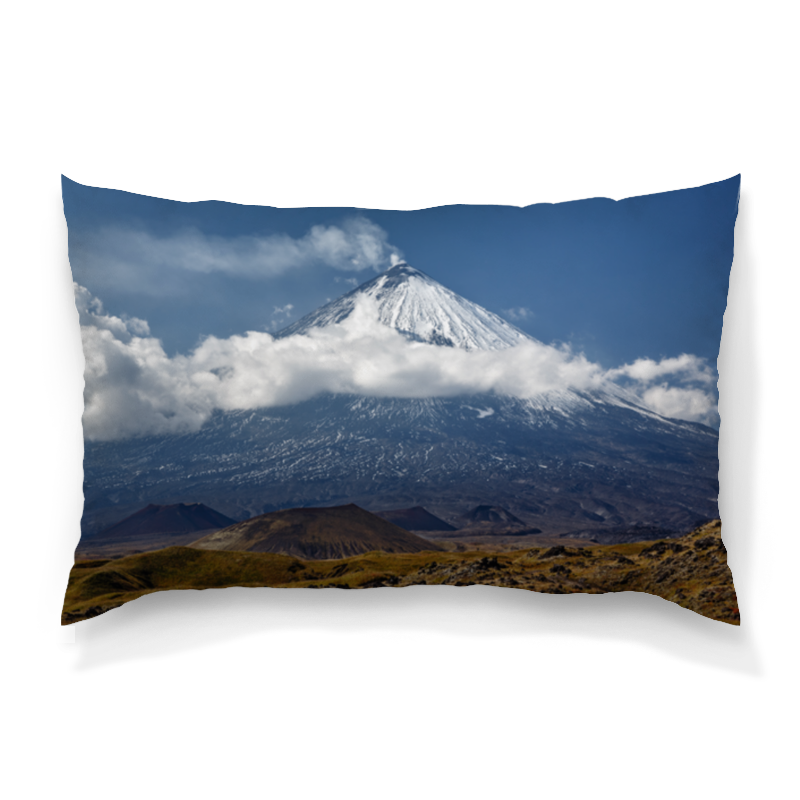 Подушка 60х40 с полной запечаткой Printio Камчатка, осенний пейзаж, извержение вулкана