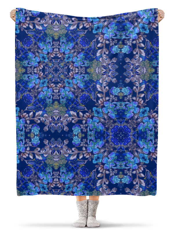 Плед флисовый 130х170 см Printio Красивый растительный цветочный орнамент, паттерн