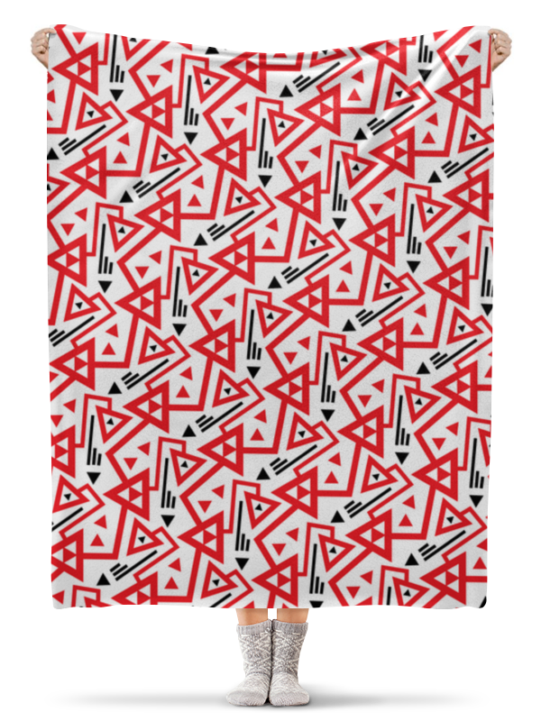 Плед флисовый 130х170 см Printio Красные треугольнки и стрелки